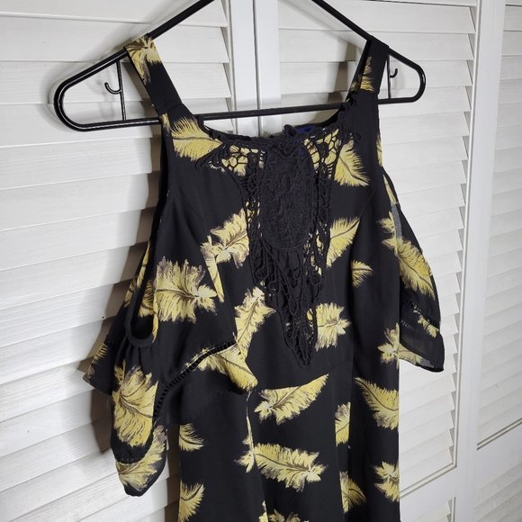 Disney Beauty & the Beast Feather Cold Shoulder Handkerchief Hem Dress MED LE - Picture 3 of 10